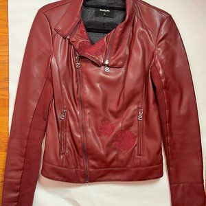 NEW BURGUNDY LEATHER JACKET DESIGUAL